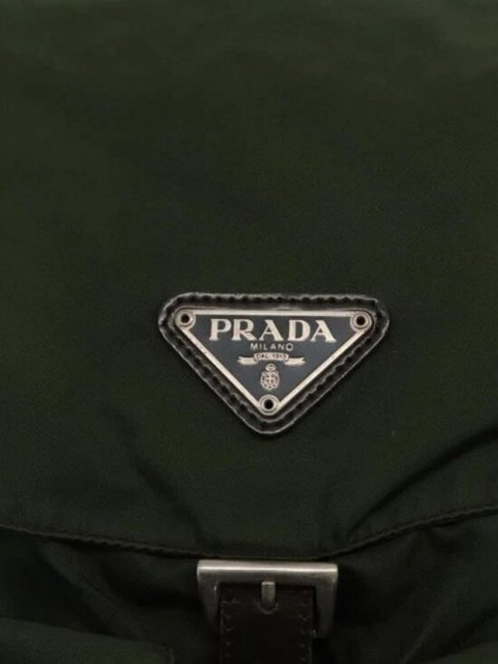 PRADA Backpack Nylon Green Silver Auth 163822 main image 10